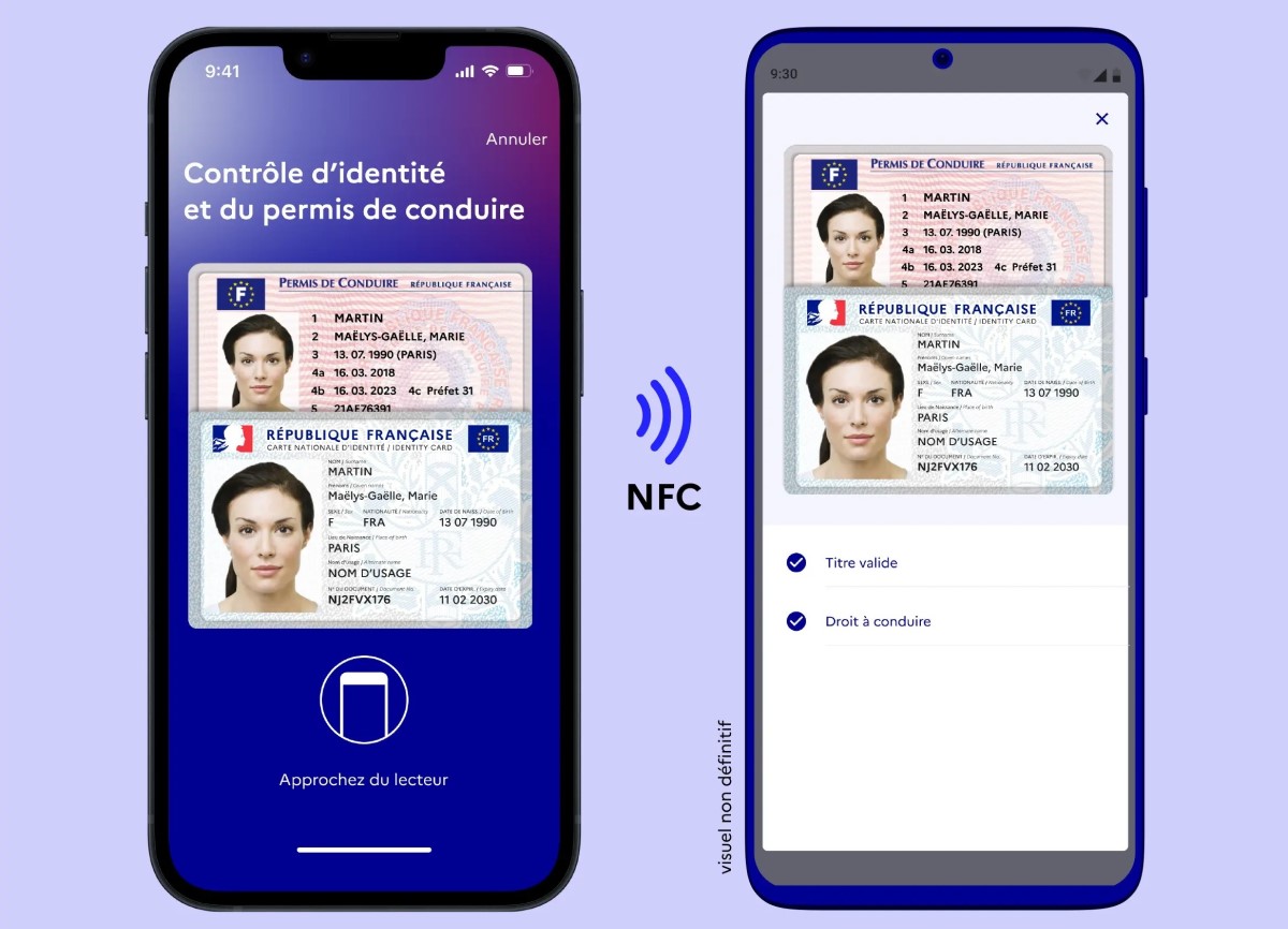 Visuel non définitif du permis de conduire numérique
