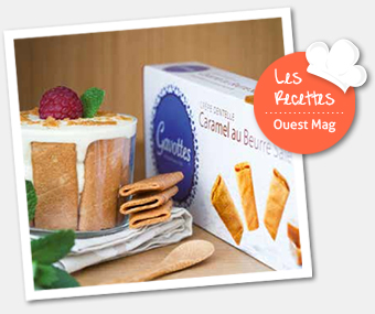 Tiramisu de Gavottes caramel au beurre salé aux framboises