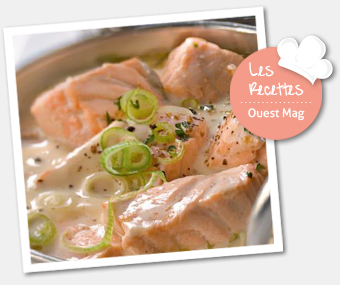Pavé de saumon en blanquette et petits légumes